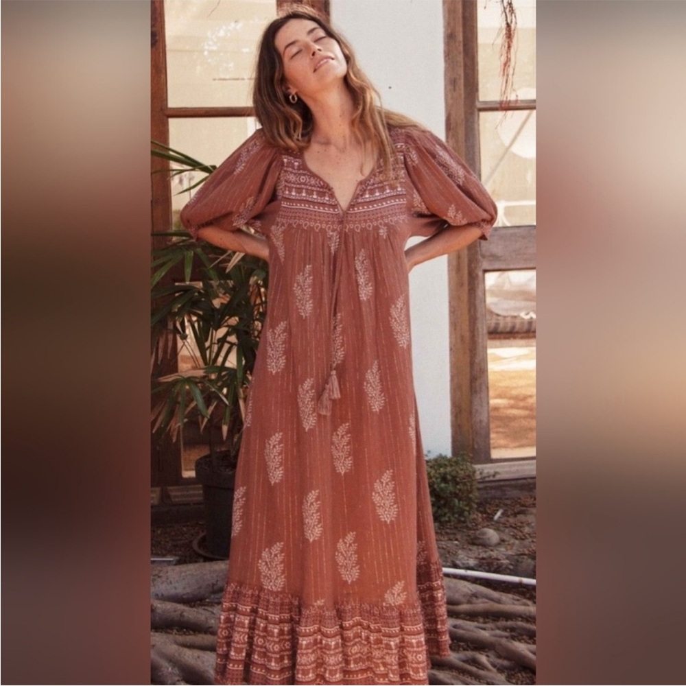 Daughters of India Mishka Maxi Dress - Hazelnut, Size Medium
